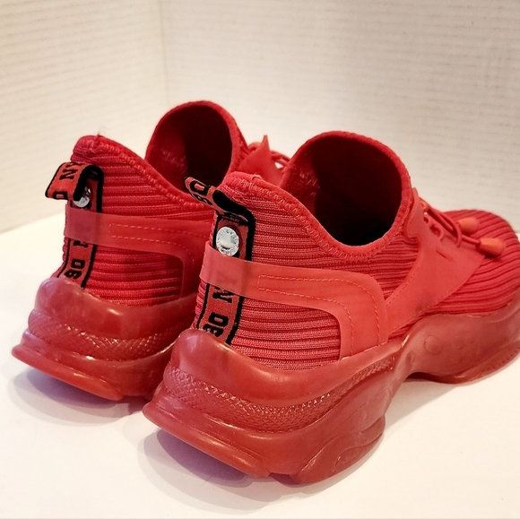 Steve Madden Match-K Trainers Mens with Translucent Sole in Red Sneakers Size 7 - Picture 9 of 9